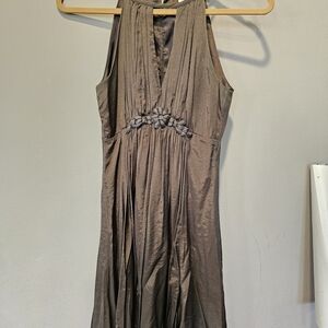 Esley Sleeveless Halter Maxi Dress in Chocolate Brown
